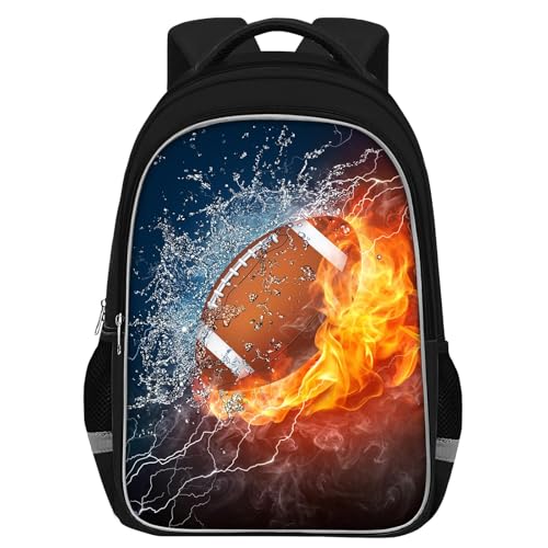 TILYTADLY School Backpack for Boys - American Football Boys Backpack for Kids Children Teens Elementary Middle School - Students Bag for Ages 6-18,17″Bookbag Multifunctional Large Capacity - color: American Football-02-backpack Only