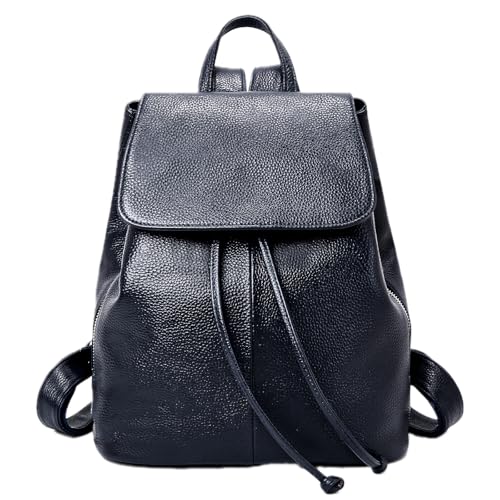 BOYATU Women’s Full-Grain Leather Backpack Purse, Minimal Structured Design, Work Commuter & City Travel, Compact Everyday Essentials, Fashion RFID Pocket Bag ((Blue) - color: Dark Blue 1