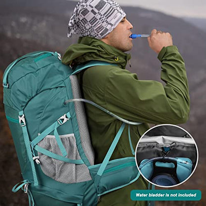 HOMIEE 50L Hiking Backpack Travel Bag Waterproof Camping Rucksack with Rain Cover Lightweight Backpacking Backpack - color: Green