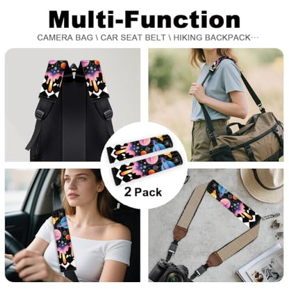 2Pcs Soft Auto Seat Belt Cover Pads, Galaxy Planet Car Seatbelt Shoulder Cushion for Comfortable Driving, Compatible with All Cars' Seatbelt and Backpack Straps 11x2.4inch - color: Galaxy