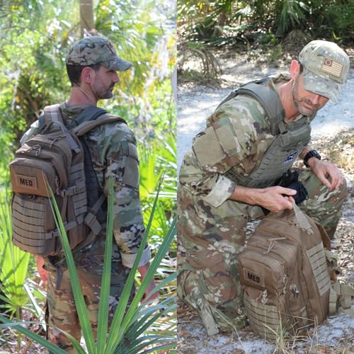 Luminary Tactical Trauma Kit Fully Stocked First Aid Kit Backpack EMS/EMT First Responder Medical Bug Out Bag for Preppers Professionals and Outdoorsman (Olive Drab) - color: Olive Drab