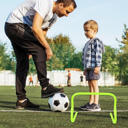 Zerodeko Adjustable 2-Level PVC Plastic Soccer Training Hurdles Set, Wear-Resistant Speed and Agility Hurdles for Football Practice, Foldable Agility Barriers for Speed Training