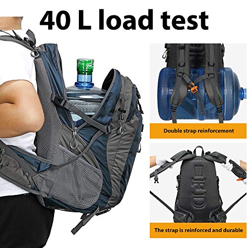 FENGDONG 40L Waterproof Lightweight Outdoor Daypack Hiking,Camping,Travel Backpack for Men Women Blue - color: A1-blue