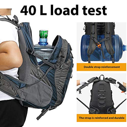 FENGDONG 40L Waterproof Lightweight Outdoor Daypack Hiking,Camping,Travel Backpack for Men Women Blue - color: A1-blue