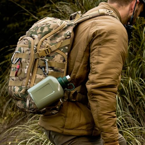 AMHEH 32L 1050D Urban Tactical Laptop Backpack, 17 Inch Computer, Camo | Suspended Tech Compartment, MOLLE Daypack, Everyday Carry, Commuting, Airplane Travel Approved, Get Home Bag - color: Camo
