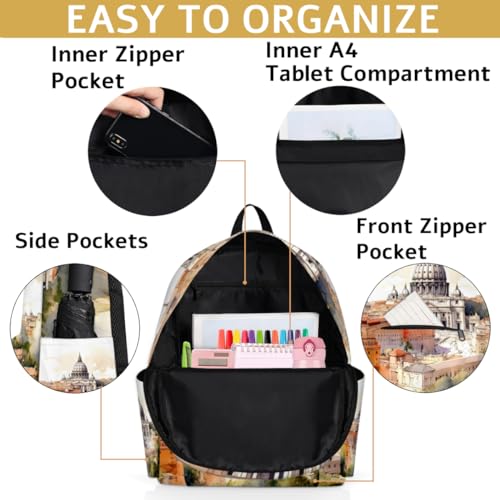 QsirBC Small Travel Backpack City Fun Style Casual Daypack Backpacks Lightweight Waterproof College Bookbags for Women Gift