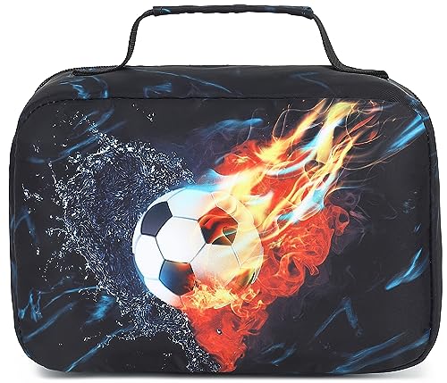 LEDAOU Lunch Bag Kids Insulated Lunch Box Boys Girls Insulated Reusable Lunch Bag for School Picnic Hiking (Soccer) - color: Soccer