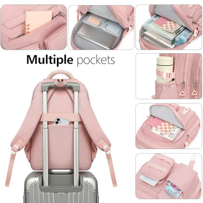 Cute Backpack for Teen Girls Boys, Aesthetic Travel Bookbag for High Middle School College Student (Pink) - color: Pink