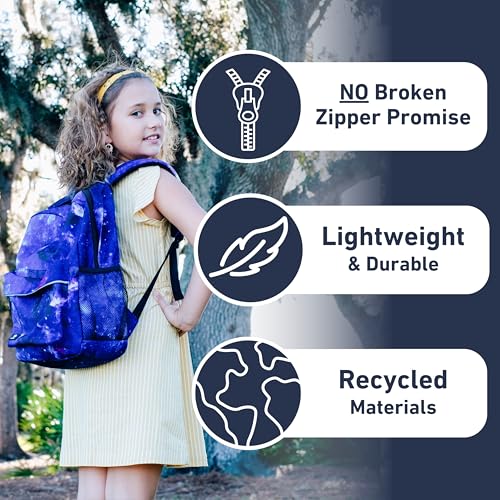 Fenrici Galaxy Backpack for Boys, Girls, Kids Back Pack with Padded Laptop Compartment, Kids' Bookbags for School, Cosmic Pack, Space Backpack, Purple Galaxy, 17 Inch - color: Galaxy Purple