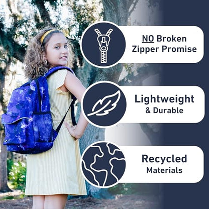 Fenrici Galaxy Backpack for Boys, Girls, Kids Back Pack with Padded Laptop Compartment, Kids' Bookbags for School, Cosmic Pack, Space Backpack, Purple Galaxy, 17 Inch - color: Galaxy Purple