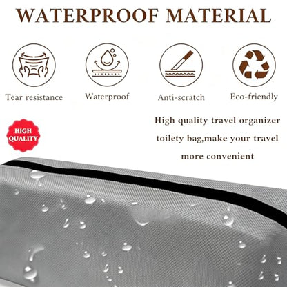 Small Lengthen Toiletry Bag for Men, Travel Bag Waterproof and Foldable for Storage Mini Toiletry Bag Equipped With Carabiner for Easy Portability (Gray)
