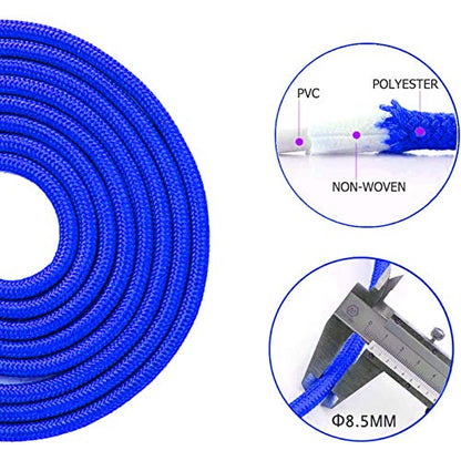 Redify Weighted Jump Rope for Workout Fitness(1LB), Tangle-Free Ball Bearing Rapid Speed Skipping Rope for MMA Boxing Weight-loss,Aluminum Handle Adjustable Length 9MM Fabric Cotton+9MM Solid PVC Rope - color: Blue