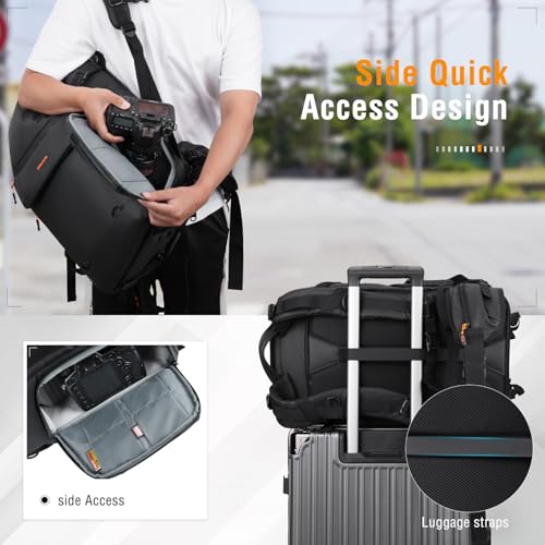 MOSISO Camera Backpack, DSLR/SLR/Mirrorless Large Camera Bag, Black