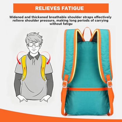 20L Hiking Daypack Packable, Lightweight Water Resistant Camping Backpack, Foldable Travel Backpack for Men Women Outdoor Gear - color: Lvse-xiao
