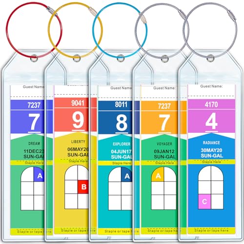 Cruise Luggage Tag Holder for Royal Caribbean & Celebrity 5 Pack, Cruise Ship Essentials 2026 Waterproof, Cruise Must Haves Durable - color: 5 Clear