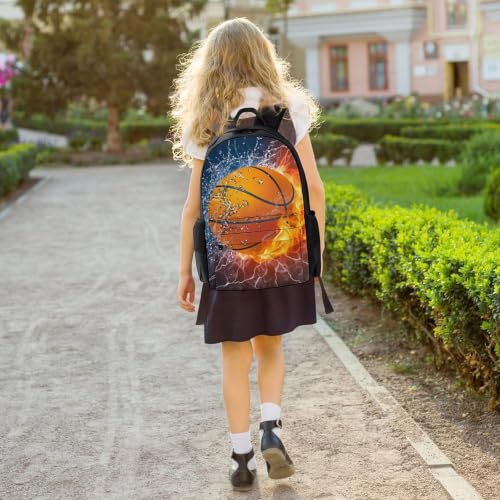 Basketball Backpack, Durable Polyester Daypack with Laptop Compartment, Reinforced Bottom, Adjustable Shoulder Straps And Multi Pockets for Travel And Daily Use - color: Basketball