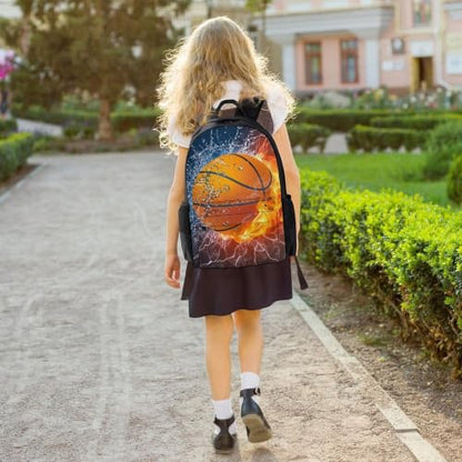 Basketball Backpack, Durable Polyester Daypack with Laptop Compartment, Reinforced Bottom, Adjustable Shoulder Straps And Multi Pockets for Travel And Daily Use - color: Basketball
