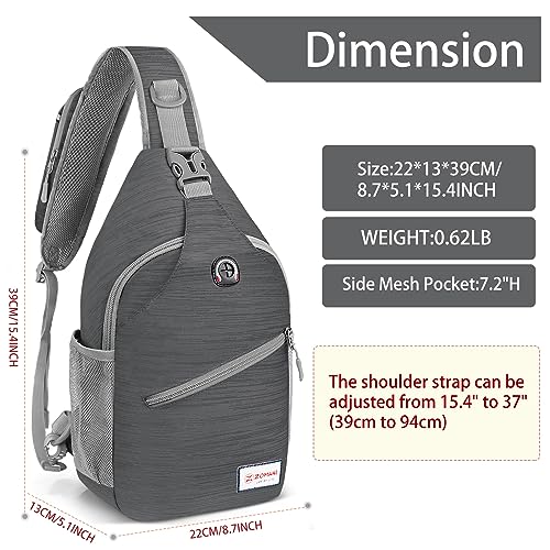 ZOMAKE Sling Bag,Small Crossbody Sling Backpack,Water Resistant Shoulder Daypack for Travel,Anti Thief Chest Bag for Hiking(Black(Stripe)) - color: Black(stripe)