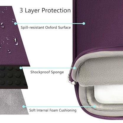 Voova Laptop Sleeve Carrying Case 14 15 Inch Compatible with MacBook Air 15 M2/M3/M4 2022-2025, MacBook Pro 15, Hp Chromebook 14, Waterproof Slim Computer Cover Bag,Dark Purple - color: Dark Purple, size: 14-15 Inch