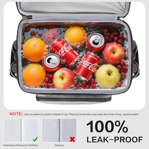Hulongo Cooler Backpack, 30L Insulated Leakproof Soft Cooler Bag for 52 Cans, Lightweight Backpack for Beach, Picnic, Camping, Hiking, Fishing and Travel - color: Grey