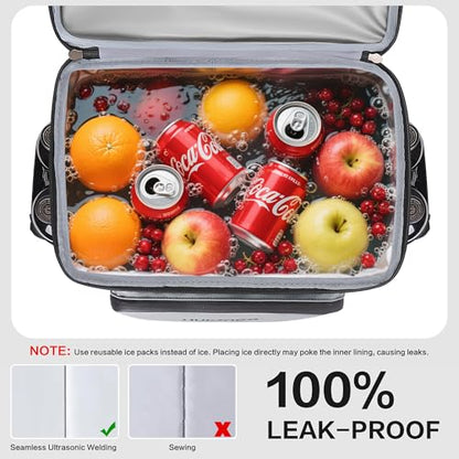 Hulongo Cooler Backpack, 30L Insulated Leakproof Soft Cooler Bag for 52 Cans, Lightweight Backpack for Beach, Picnic, Camping, Hiking, Fishing and Travel - color: Grey