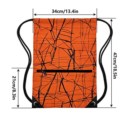 HOLYLUCK Drawstring Backpack Bag Sport Gym Sackpack - color: Metallic-orange