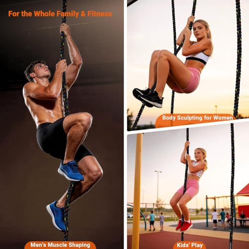 Climbing Rope Gym Workout - 1.5inch Diameter with 10FT 15FT 20FT 30FT 40FT Gym Climb Rope Heavy Duty Workout Exercise Ropes for Adults Indoor Outdoor Strength Training - style: 1.5in X 15ft