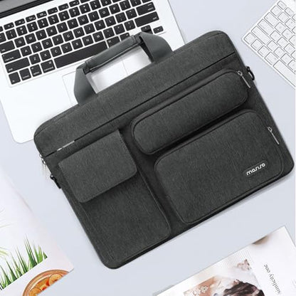 MOSISO Laptop Shoulder Bag 15.6 inch, 15-15.6 inch Computer Bag Compatible with MacBook Pro 16 inch, HP, Dell, Lenovo, Notebook with 2 Raised&1 Flapover&1 Horizontal Pocket&Handle&Belt, Charcoal Gray - color: Charcoal Gray, size: 16 inch