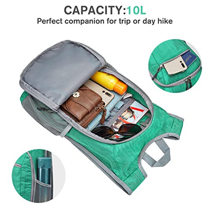 G4Free 10L/15L Hiking Backpack Lightweight Packable Hiking Daypack Small Travel Outdoor Foldable Shoulder Bag - color: Green, size: 10L