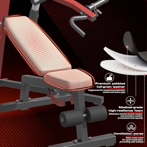 3-in-1 Adjustable Chest Press Machine, Weight Bench Press Workout Machine for Home Gym, Incline Decline Flat Bench Press, Heavy Duty Steel Frame Upper Body Workout Home Gym Equipment