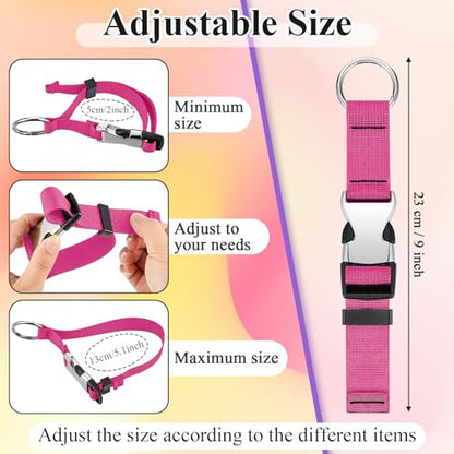 Amylove 3 Pcs Add a Bag Luggage Straps Gripper Heavy Duty Jacket Valises Strap for Travel Belt with Buckle Adjustable Baggage - color: Purple, Black, Pink