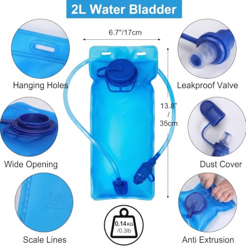 Hydration Vest Backpack with 2L Water Bladder, Lightweight Breathable Run Pack for Cycling Hiking Climbing Running - color: Black