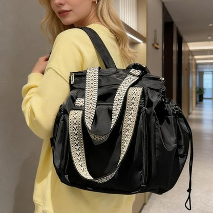Everyday Bags for Women, Multifunctional Travel Organizer Bag, Large Capacity Tote Backpack, Large Diaper Bag with 15 Pockets, Crossbody and Shoulder Bag (Black) - color: Black