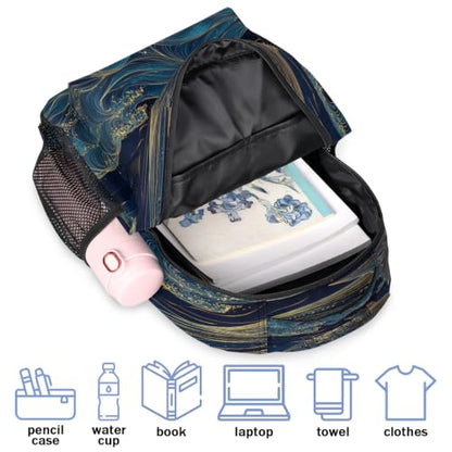 Galaxy Whale Womens Travel Backpack | 15.6 Inch Laptop Backpack, Lightweight Casual Daypack, Water Resistant, Cute Work Backpacks, Large Capacity - color: Multicolor6