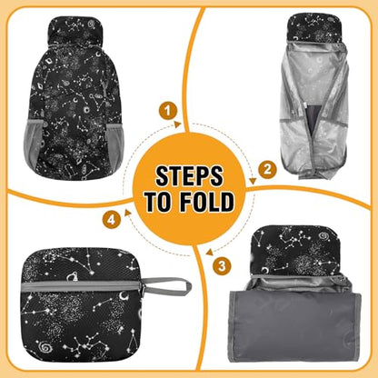 ZOMAKE Lightweight Packable Backpack 20L,Foldable Backpacks Small Daypack for Hiking Water Resistant Day Bag for Travel(Star Print) - color: Star Print