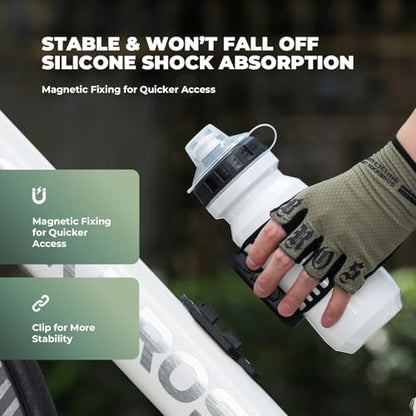 ROCKBROS Magnetic Strap Water Bottle Holder with Quick-Release Button for Road Bikes, Mountain Bikes, Scooters, Backpacks, and Folding Bikes - size: Hollow Strap Design