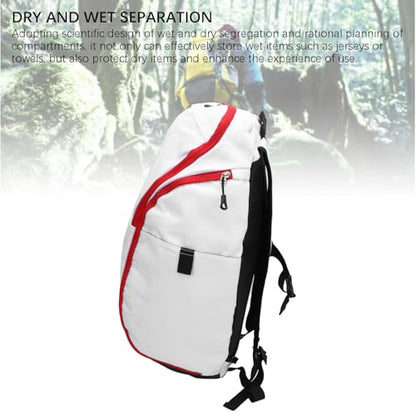 Basketball Backpack with Laptop Compartment, Large Capacity, Wet and Dry Segregation, Water, Lightweight Sports Backpack for Exercise Supplies and Daily Commute - color: White Red