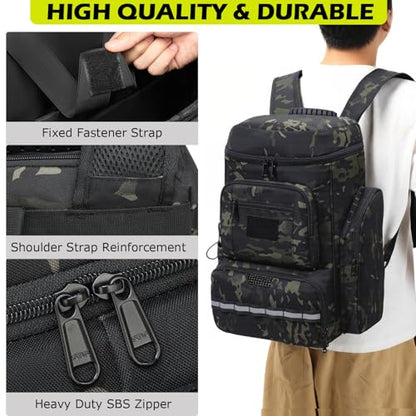 HAMBOLY Premium Pickleball Bag for Men & Women — Large Pickleball Backpack with Padded Paddle Pocket & Shoe Compartment, Tournament Ready with Insulated Cooler & Fence Hook - color: Dark CM