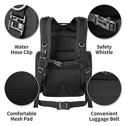 SHARKMOUTH Diaper Bag Backpack for Dad and Mom, Military Molle diaper Pack with Insulated Bottle Holders and Wipe Pocket - color: Black