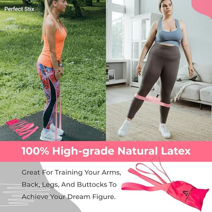 [4 Sizes] Perfect Stix Pull Up Resistance Bands for Women - Pull Up Assistance Exercise Bands. Resistance Bands for Working Out, Stretching, Powerlifting and Fitness