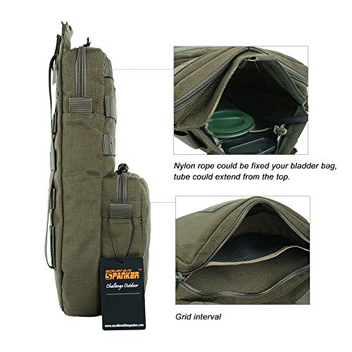 EXCELLENT ELITE SPANKER Tactical MOLLE Hydration Pack for 3L Hydration Water Bladder Molle Vest Accessory - color: Ranger Green