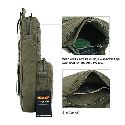 EXCELLENT ELITE SPANKER Tactical MOLLE Hydration Pack for 3L Hydration Water Bladder Molle Vest Accessory - color: Ranger Green