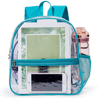 Mini Clear Backpack 12"x6"x12" Stadium Approved See Through Bag Waterproof PVC Small Transparent Backpacks for Festival Sport Event Concerts, Green | Small Clear Backpack for Girls, Mochila Transparente Para Mujer, Stadium Approved Transparent Bag for Fes