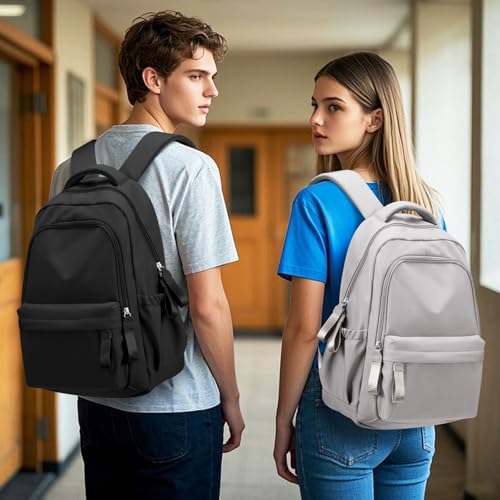 winspansy Small Backpack For School Girls Boys Aesthetic Lightweight Travel Daypack Simple Cute Backpack For Women Men College High School Bookbag Fit 14 Inch Laptop,Rrey Brown - color: A2-grey
