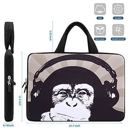 iColor 14 15 15.4 15.6 inch Laptop Handle Bag Computer Protect Case Pouch Holder Notebook Sleeve Neoprene Cover Soft Carring Travel Case for Dell Lenovo Toshiba HP Chromebook ASUS Acer Chimp ICB-09 - color: Music Chimp