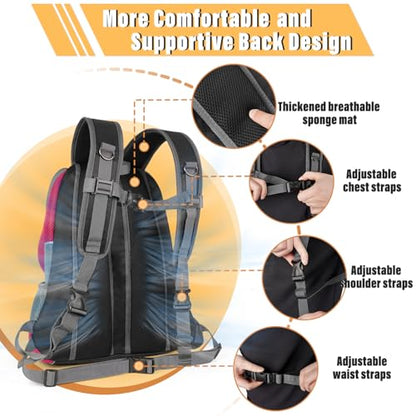 YUDODO 4-8lbs Dog Front Carrier Backpack, Adjustable Breathable Pet Carrier for Small Dogs, Ventilated Puppy Back Pack with Safety Belt, Lightweight Doggy Backpack for Hiking Outdoor (Rose, M) - color: Rose