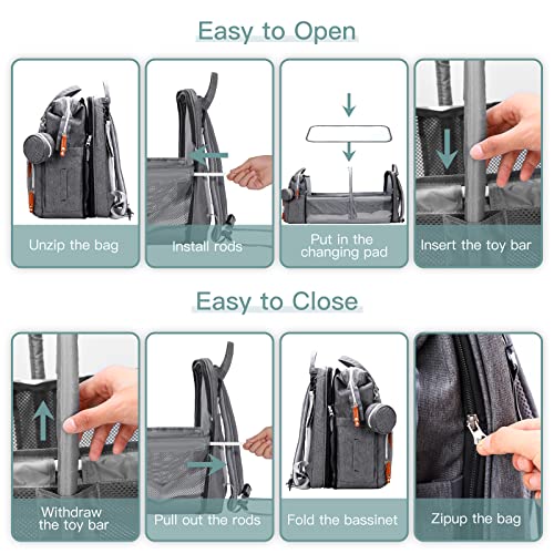 ISMGN Diaper Bag Backpack with Changing Station, Extra Large Diaper Bag, Multifunctional Diaper Bag, Baby Bag, Deep Gray - color: Upgrade Deep Gray