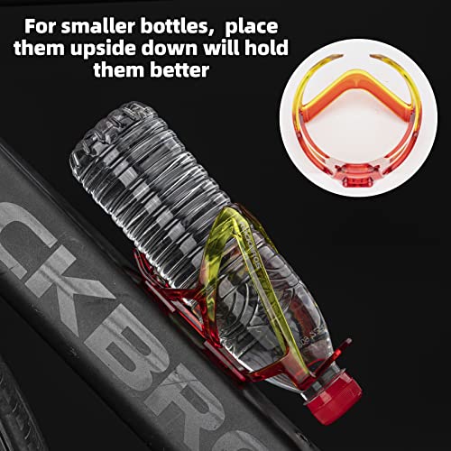 ROCKBROS Bike Water Bottle Holder Ultra-Light Bicycle Bottle Cages with Screws Tool, Universal Bike Cup Holder Rack for Road MTB Bikes… (Pack of 2) - color: Red-Yellow, size: Standard (Pack of 2)