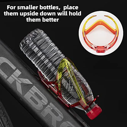 ROCKBROS Bike Water Bottle Holder Ultra-Light Bicycle Bottle Cages with Screws Tool, Universal Bike Cup Holder Rack for Road MTB Bikes… (Pack of 2) - color: Red-Yellow, size: Standard (Pack of 2)