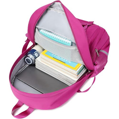 abshoo Big Student Laptop Backpack For College Women Middle High School Teen Girls Bookbag Travel Daypack (Hot Pink) - color: Hot Pink